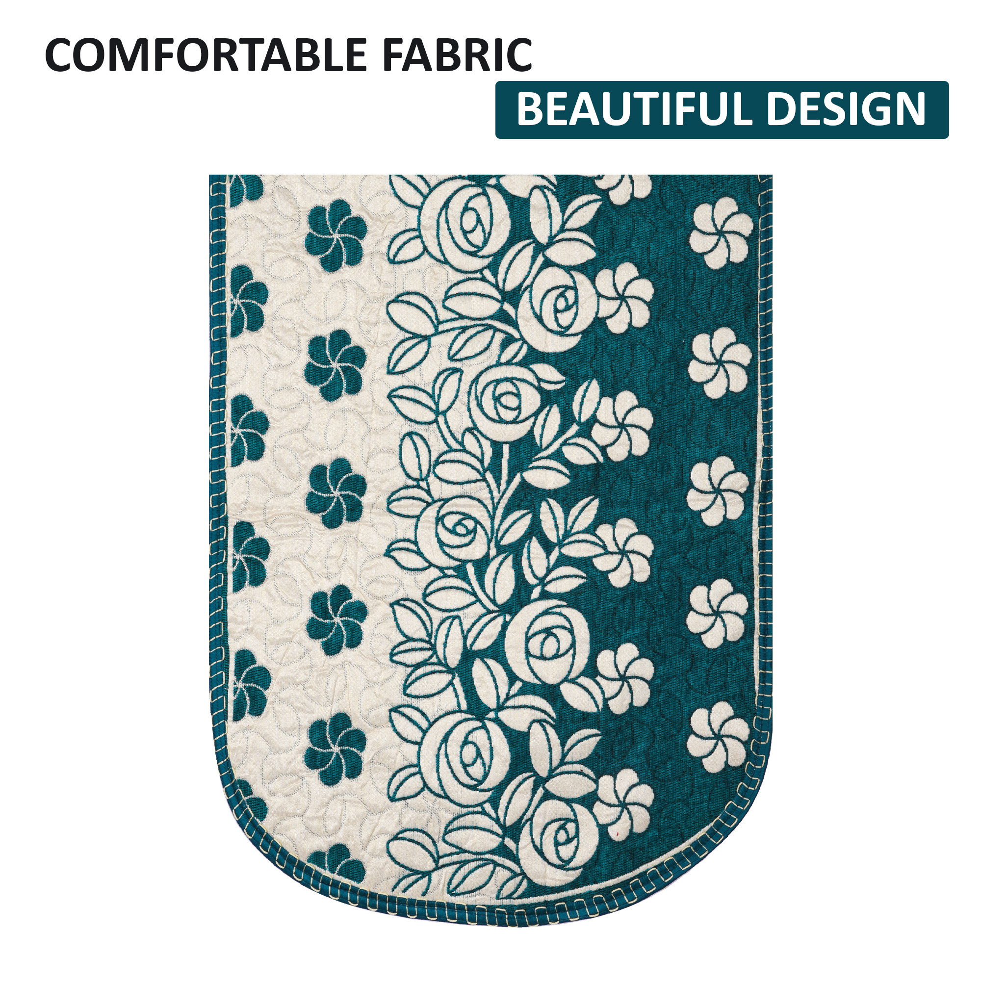 Kuber Industries Set of 10 Decorative Sofa Cover 5 Seater for Living Room  Durable Sofa Cover Protector for Home Living Room  Office  Gulab - Cream  Aqua Green