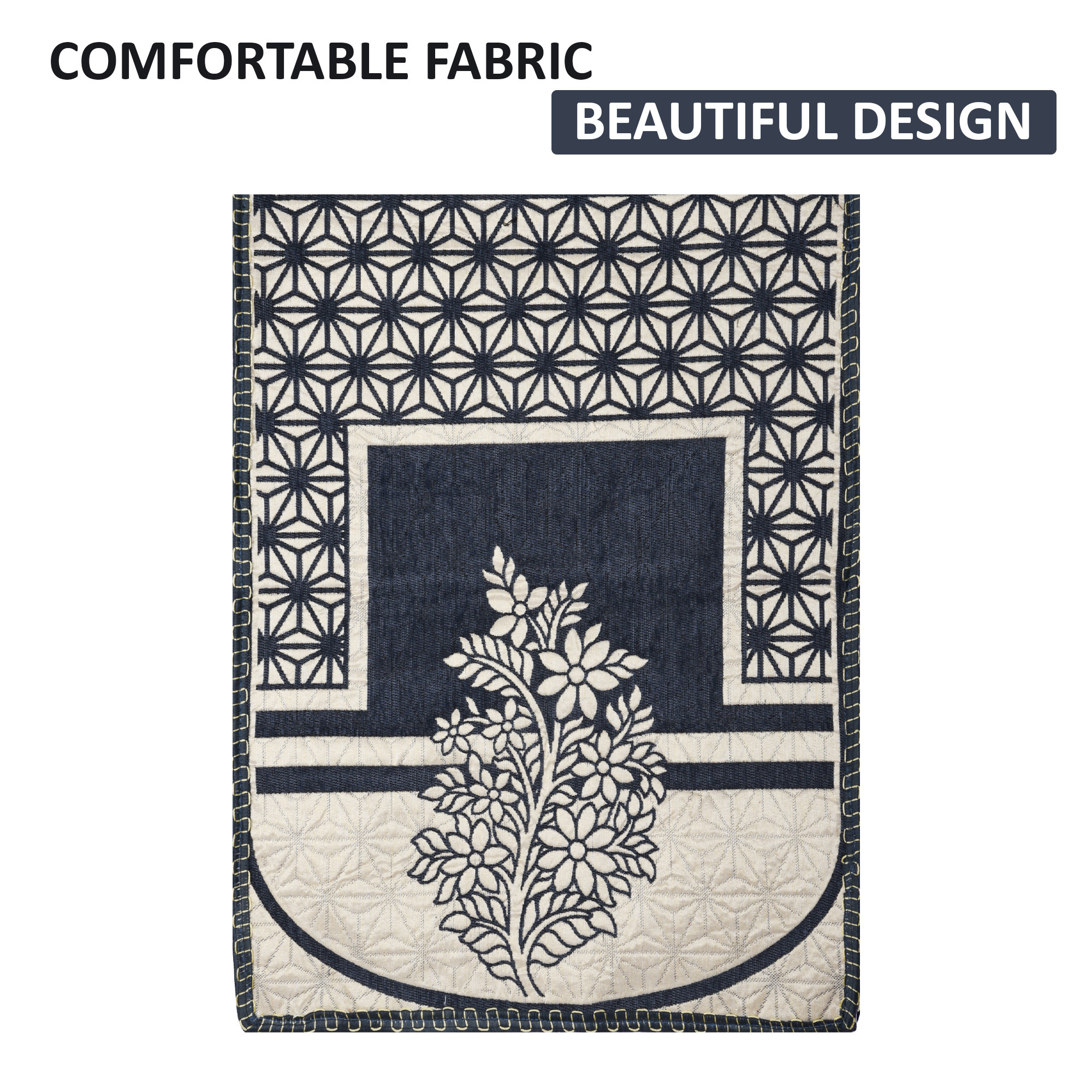 Kuber Industries Set of 10 Decorative Sofa Cover 5 Seater for Living Room  Durable Sofa Cover Protector for Home Living Room  Office  Flower - Cream  Grey