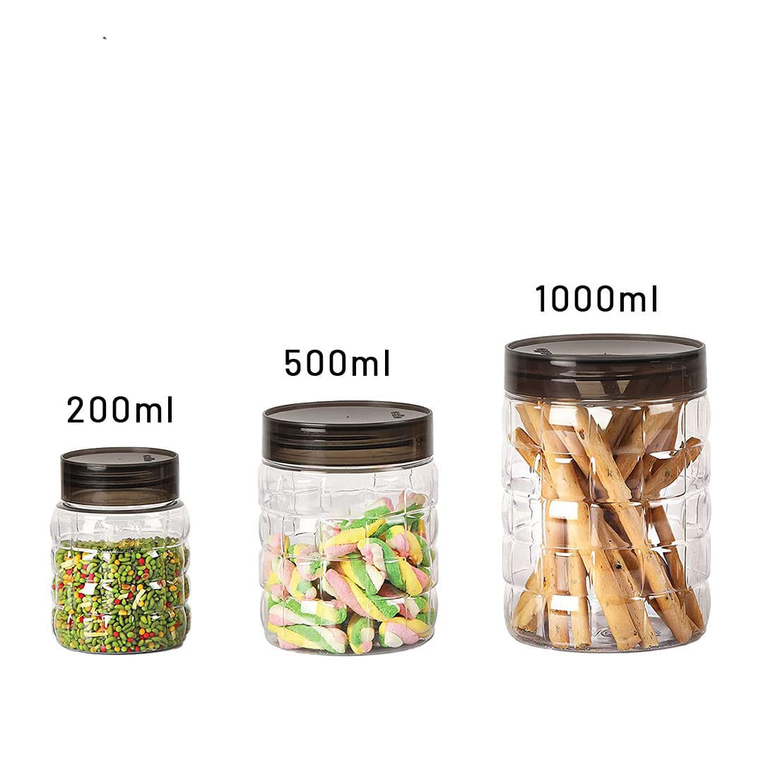 Kuber Industries Set of 18 Plastic Container Set | 1000ml, 500ml, 200ml I PET, Food Grade Plastic, 100% BPA Free | Airtight Container Set for Kitchen Storage |Small to Large, Transparent