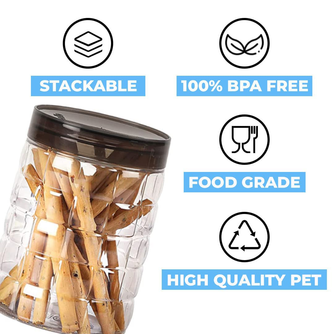 Kuber Industries Set of 18 Plastic Container Set | 1000ml, 500ml, 200ml I PET, Food Grade Plastic, 100% BPA Free | Airtight Container Set for Kitchen Storage |Small to Large, Transparent