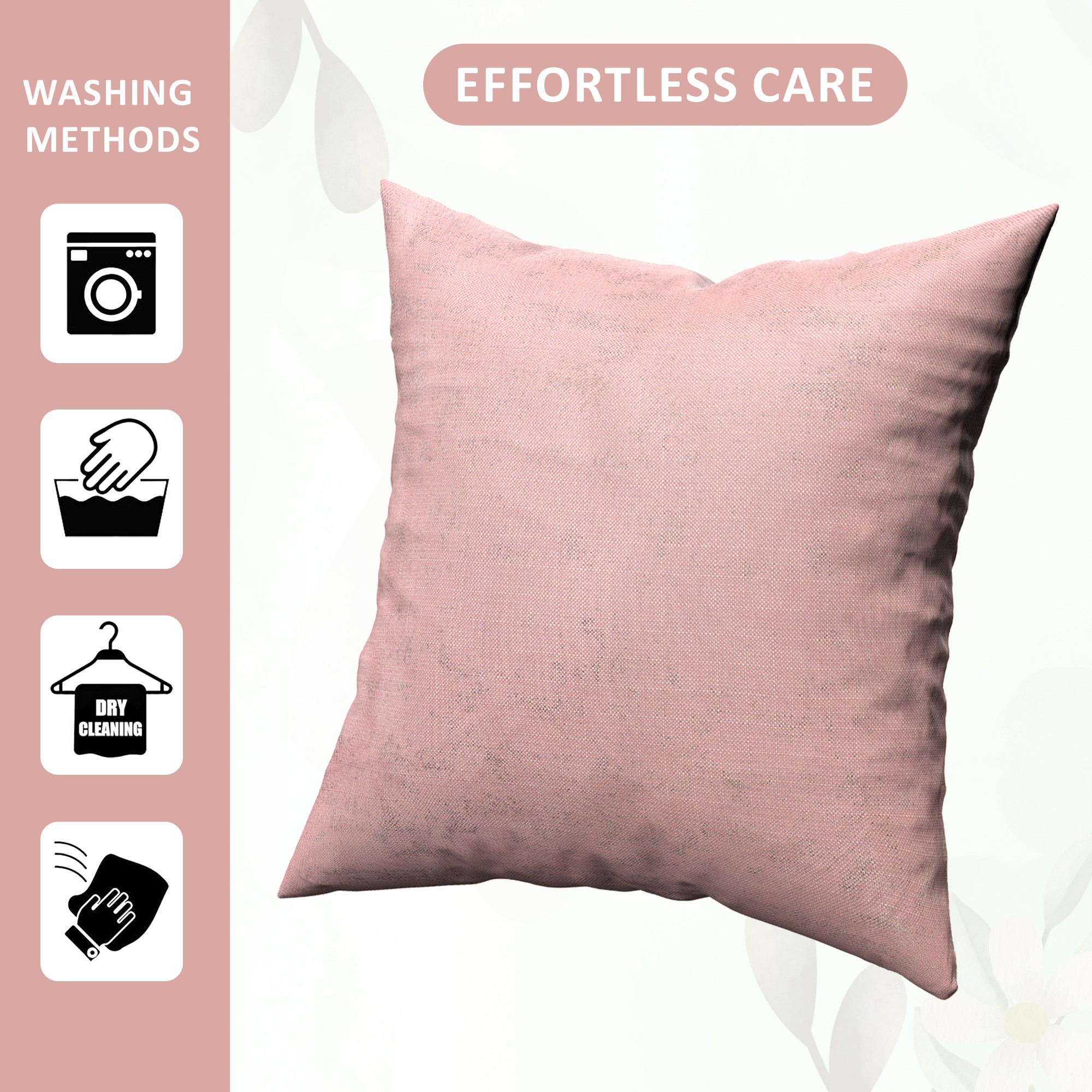 Kuber Industries Set of 2 24x24 Inches Washable  Removable Sofa Pillow Cover in Living Room  Aesthetic Sofa Cushion Covers for Bedroom  Home Decor  Golden Swiss Print - Pink