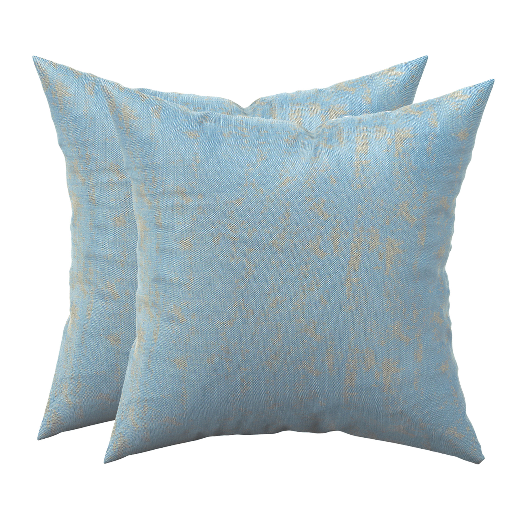 Kuber Industries Set of 2 24x24 Inches Washable  Removable Sofa Pillow Cover in Living Room  Aesthetic Sofa Cushion Covers for Bedroom  Home Decor  Golden Swiss Print - Firozi