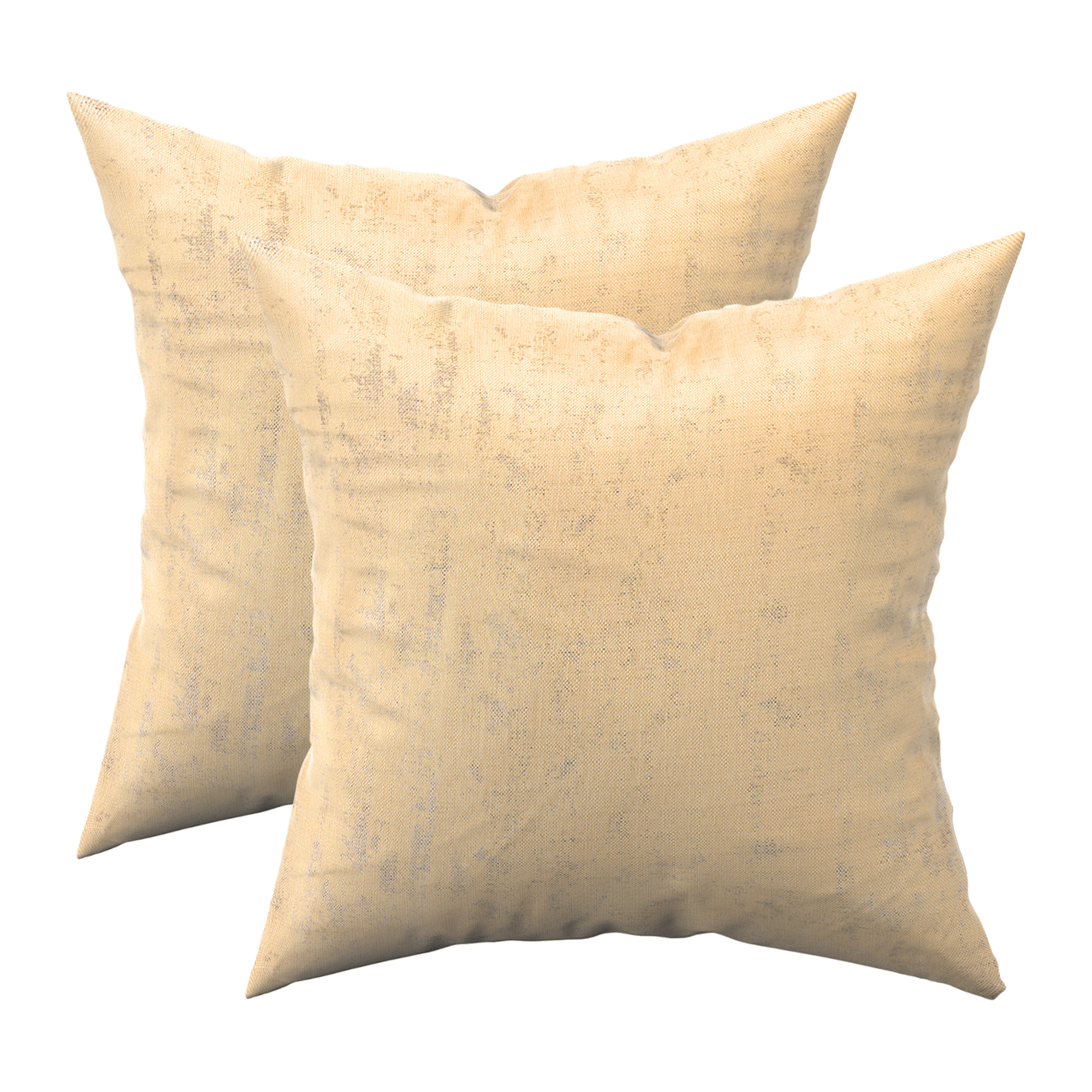 Kuber Industries Set of 2 24x24 Inches Washable  Removable Sofa Pillow Cover in Living Room  Aesthetic Sofa Cushion Covers for Bedroom  Home Decor  Golden Swiss Print - Beige