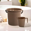 Set of 2 Bathroom Combo Set | Bathing Set | Bathware Bathing Set | Bucket & Mug Combo Set for Bathroom | Modern Bathroom Accessories Set | Brown