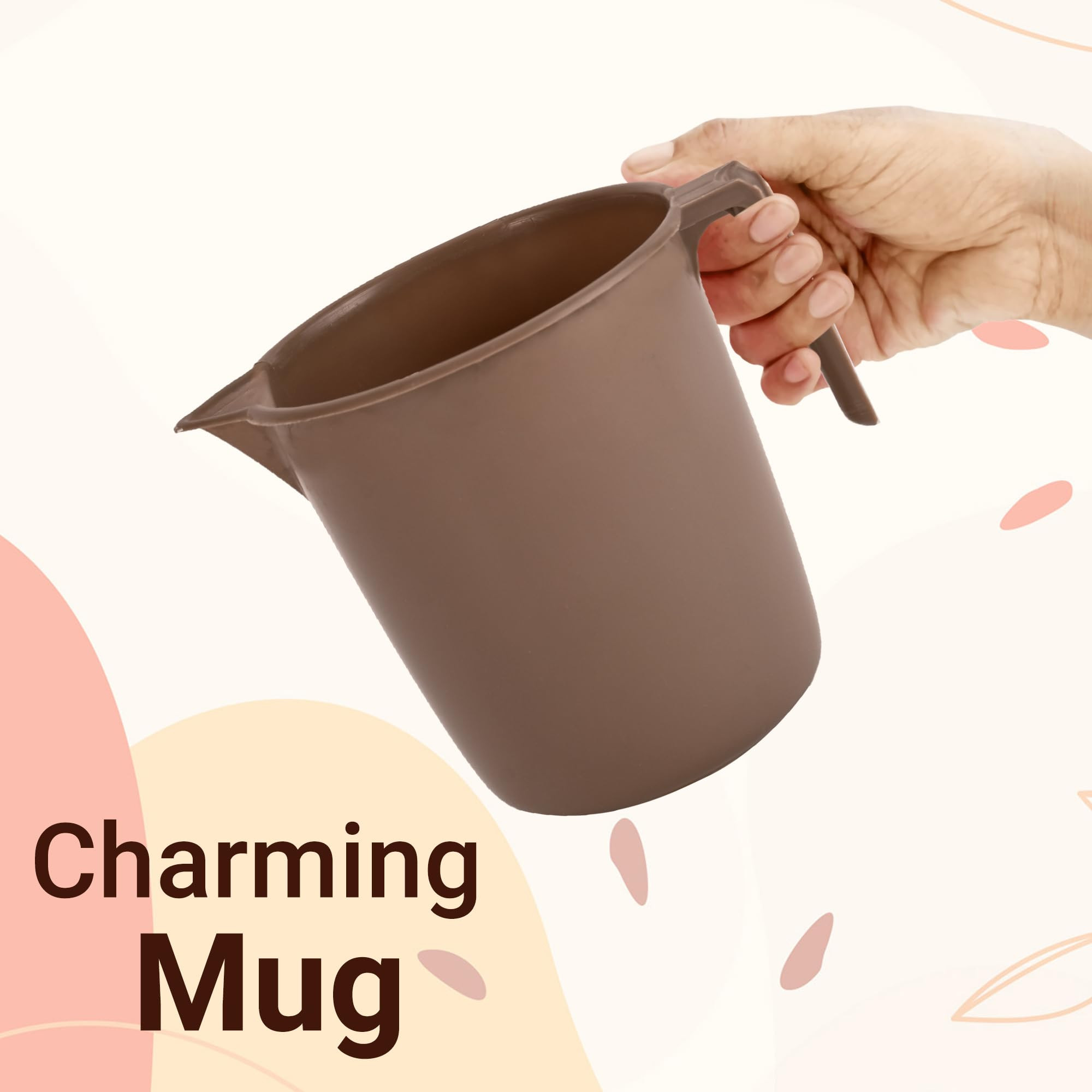 Kuber Industries Set of 2 Bathroom Combo Set  Bathing Set  Bathware Bathing Set  Bucket  Mug Combo Set for Bathroom  Modern Bathroom Accessories Set  Brown