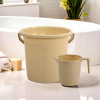 Set of 2 Bathroom Combo Set | Bathing Set | Bathware Bathing Set | Bucket & Mug Combo Set for Bathroom | Modern Bathroom Accessories Set | Beige