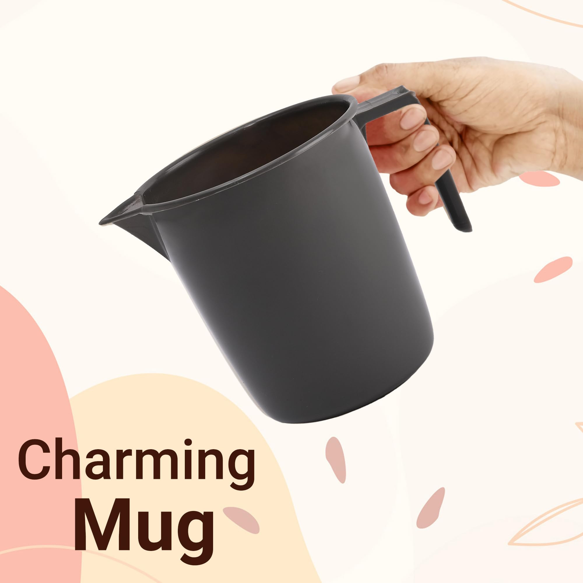 Kuber Industries Set of 2 Bathroom Combo Set  Bathing Set  Bathware Bathing Set  Bucket  Mug Combo Set for Bathroom  Modern Bathroom Accessories Set  Gray
