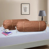 Set of 2 Bolster/Side Pillow Cover | 16x32 Cylindrical Masland/Masand Long Pillow Cover For Diwan Pillows | Plain Brown