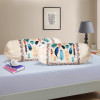 Set of 2 Bolster/Side Pillow Cover | 16x32 Cylindrical Masland/Masand Long Pillow Cover For Diwan Pillows | Multi Feather-Cream