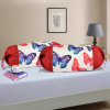 Set of 2 Bolster/Side Pillow Cover | 16x32 Cylindrical Masland/Masand Long Pillow Cover For Diwan Pillows | Butterfly-Cream