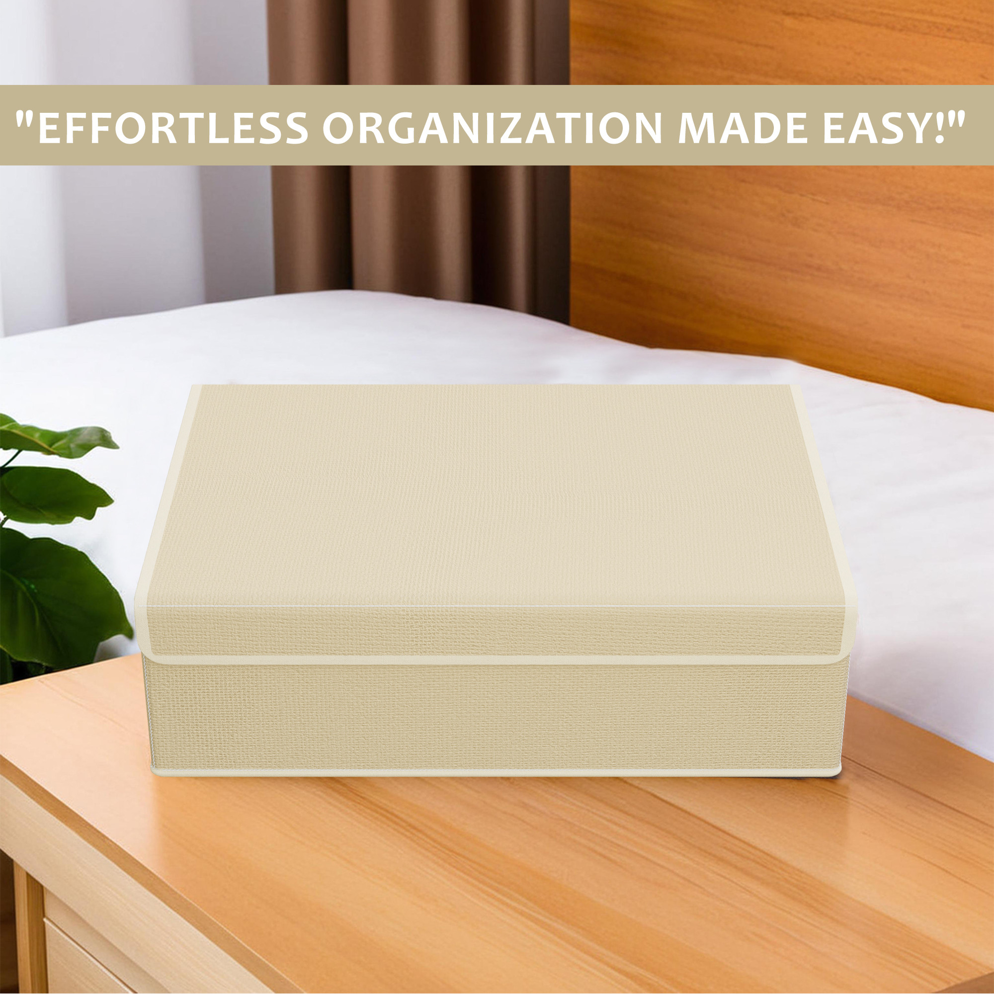 Kuber Industries Set of 2 Foldable Multicompartment Socks Organizer for Wardrobe  Cloth Organizer for Storage  Tie Socks  Underwear Organisers Storage Box for Closet  LJ-17-BG  Beige