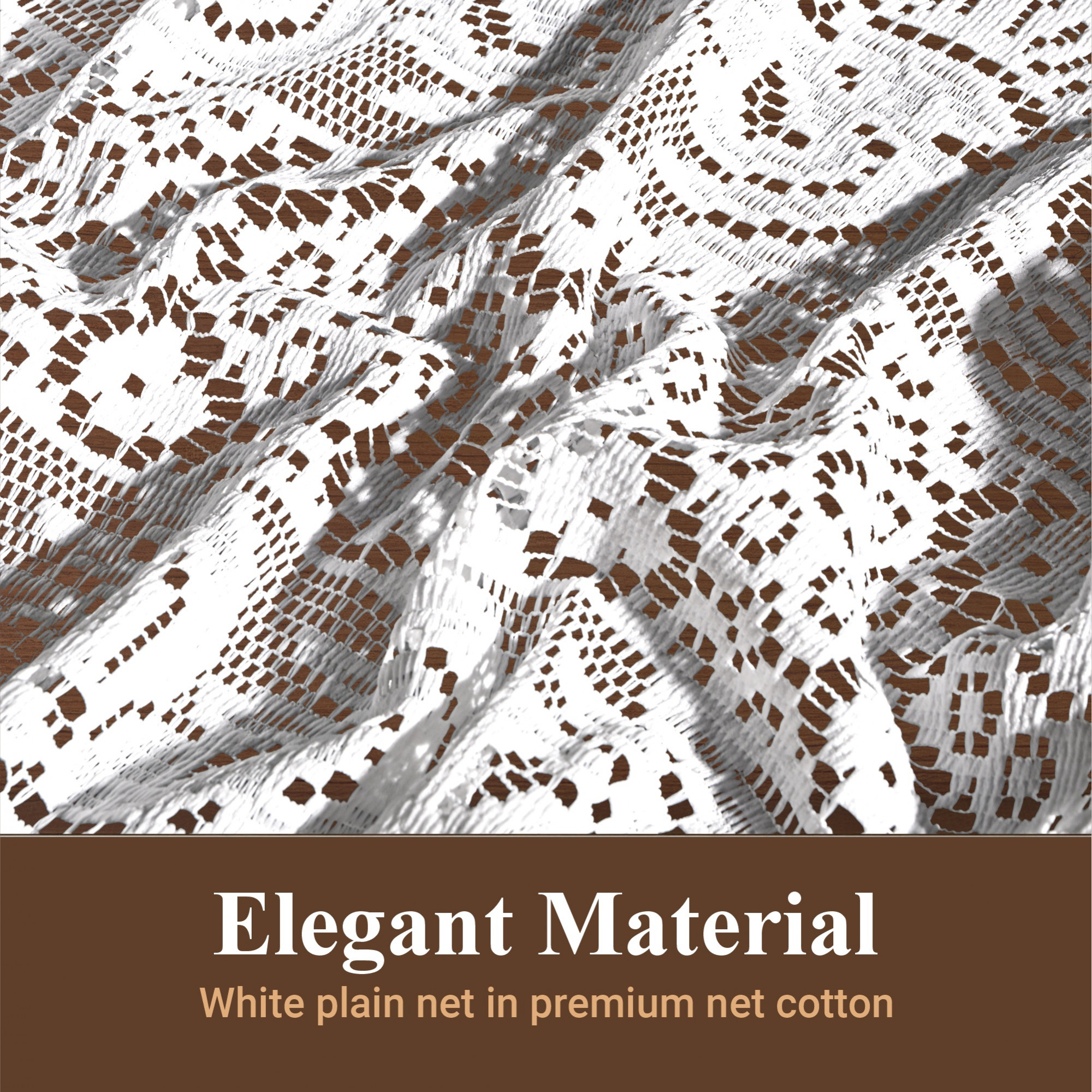 Kuber Industries Set of 2 Pcs Net Cotton Soft Table Runner for 6 Seater Dining Table and 4 Seater Center  Home Decoration Items For LivingRoomandDining  White Plain Net Vintage