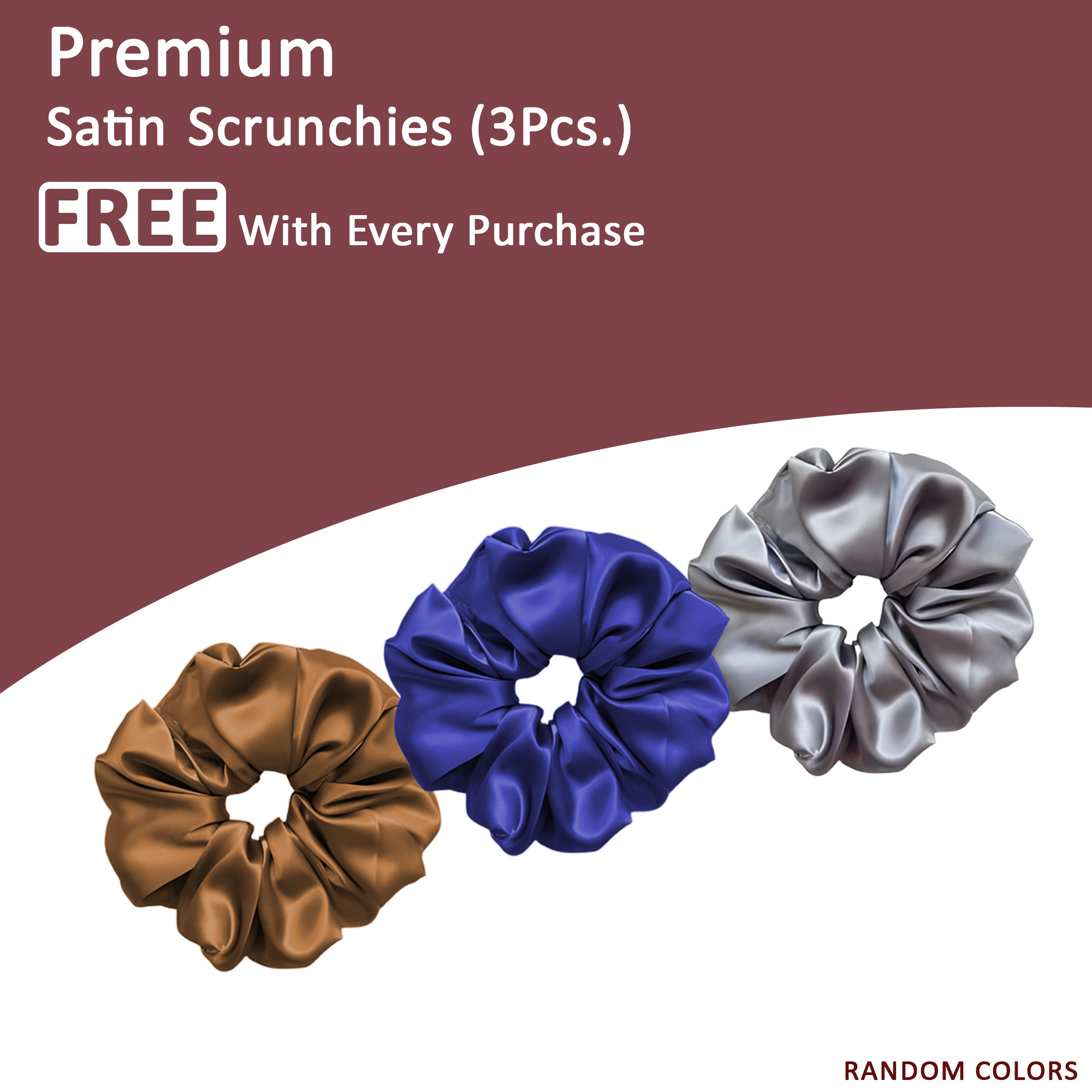 Kuber Industries Set of 2 Satin Pillow Covers for Hair with 3 Satin Scrunchies for Women  Envelope Closure  Multi-Purpose Plain  Soft Pillow Cover Satin forHairandSkin  Rose Gold