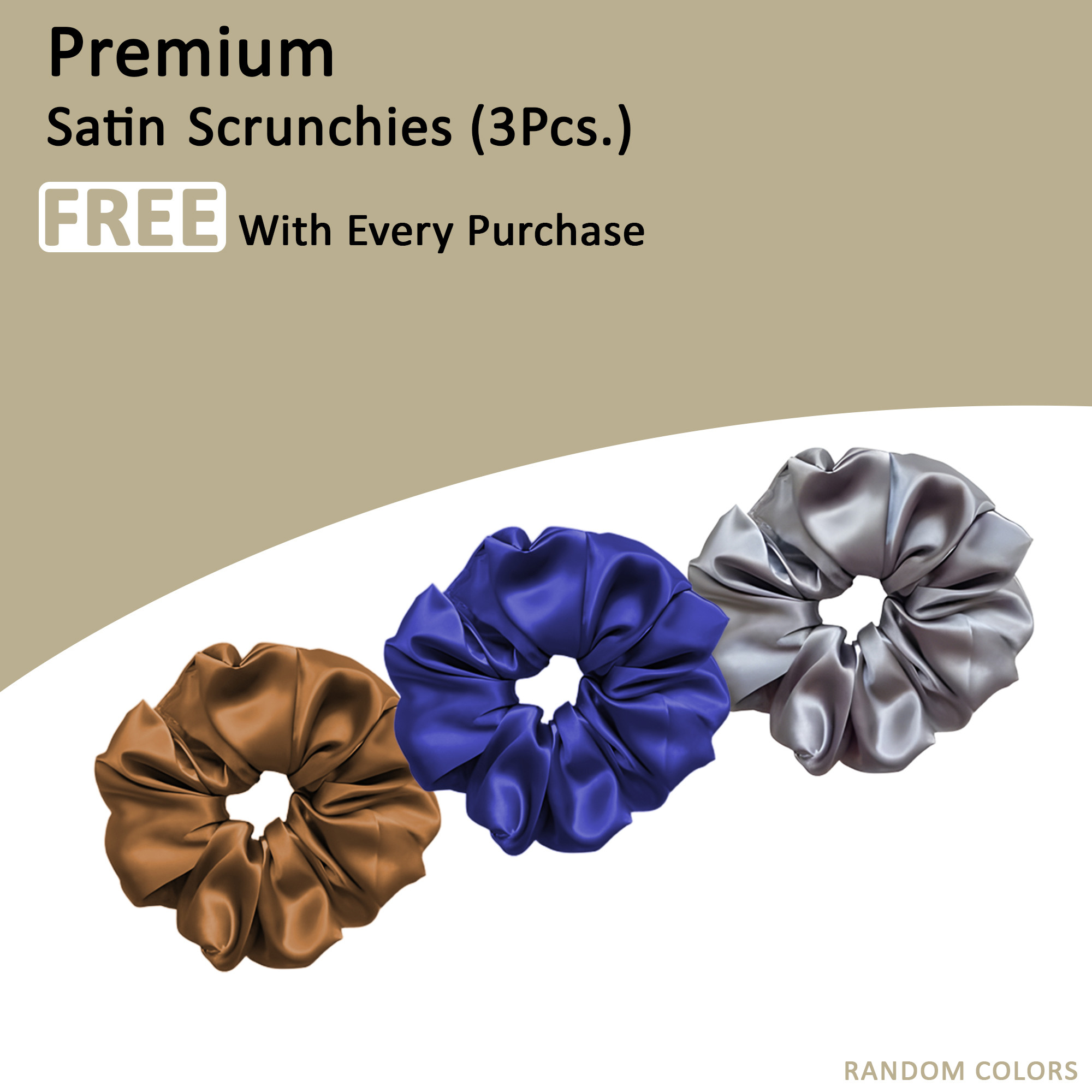 Kuber Industries Set of 2 Satin Pillow Covers for Hair with 3 Satin Scrunchies for Women  Envelope Closure  Multi-Purpose Plain  Soft Pillow Cover Satin forHairandSkin  Off White