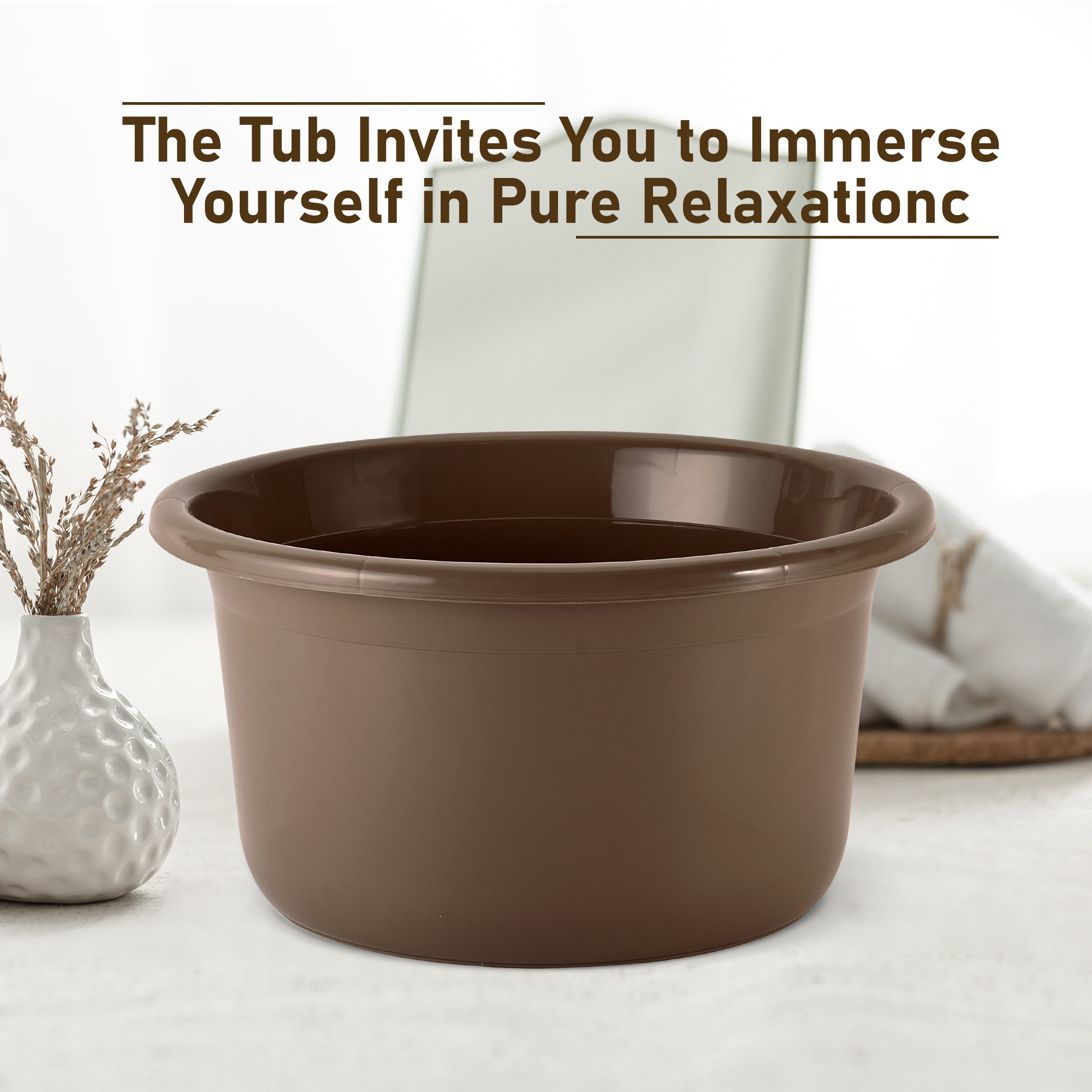 Kuber Industries Set of 3 Bathroom Combo Set  Bathing Set  Bathware Set  Tub-Bucket  Mug Combo Set for Bathroom  Modern Bathroom Accessories Set  Brown