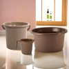 Set of 3 Bathroom Combo Set | Bathing Set | Bathware Set | Tub-Bucket & Mug Combo Set for Bathroom | Modern Bathroom Accessories Set | Brown