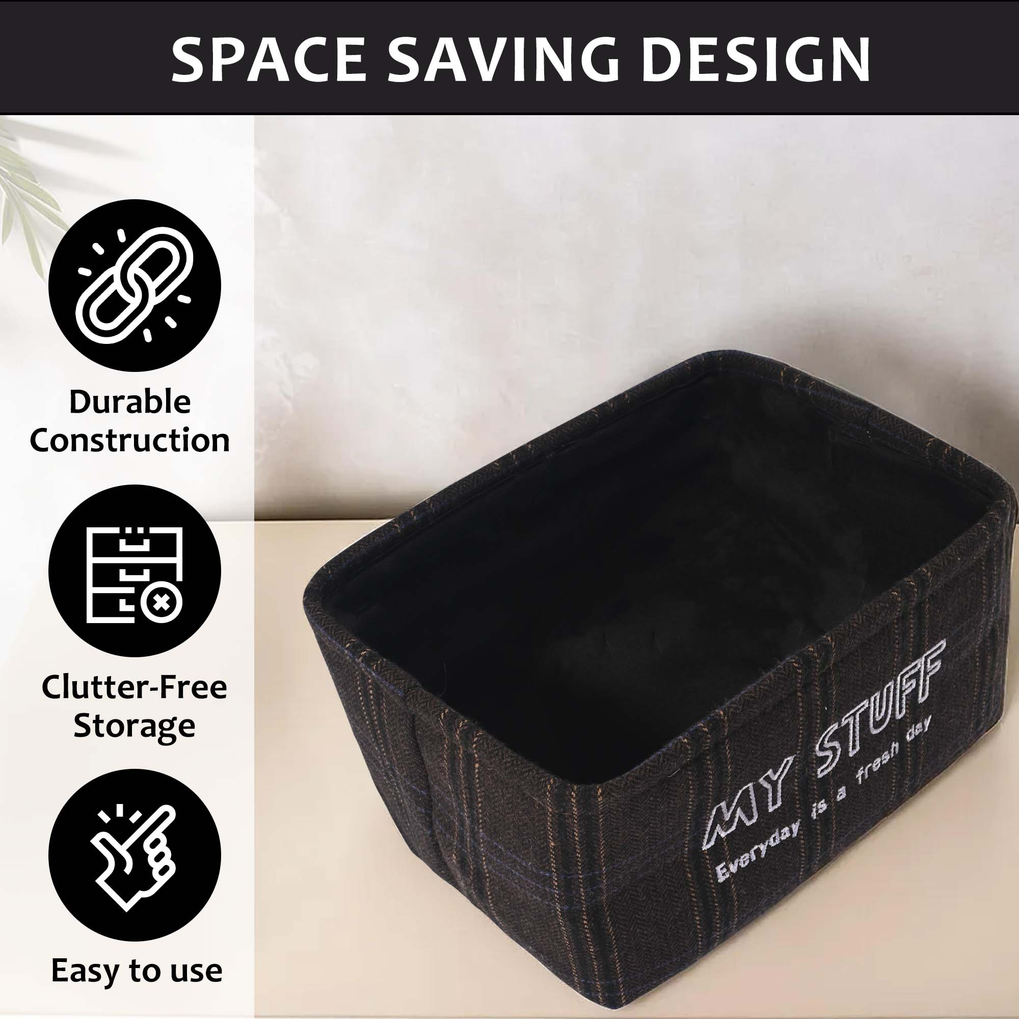 Kuber Industries Set of 3 Foldable Cosmetic  Skincare Dressing Table Organizer  Space-Saving Storage Boxes for Makeup ItemsHair Gadgets  Jewellery Holder  GM-10-BLK  Black