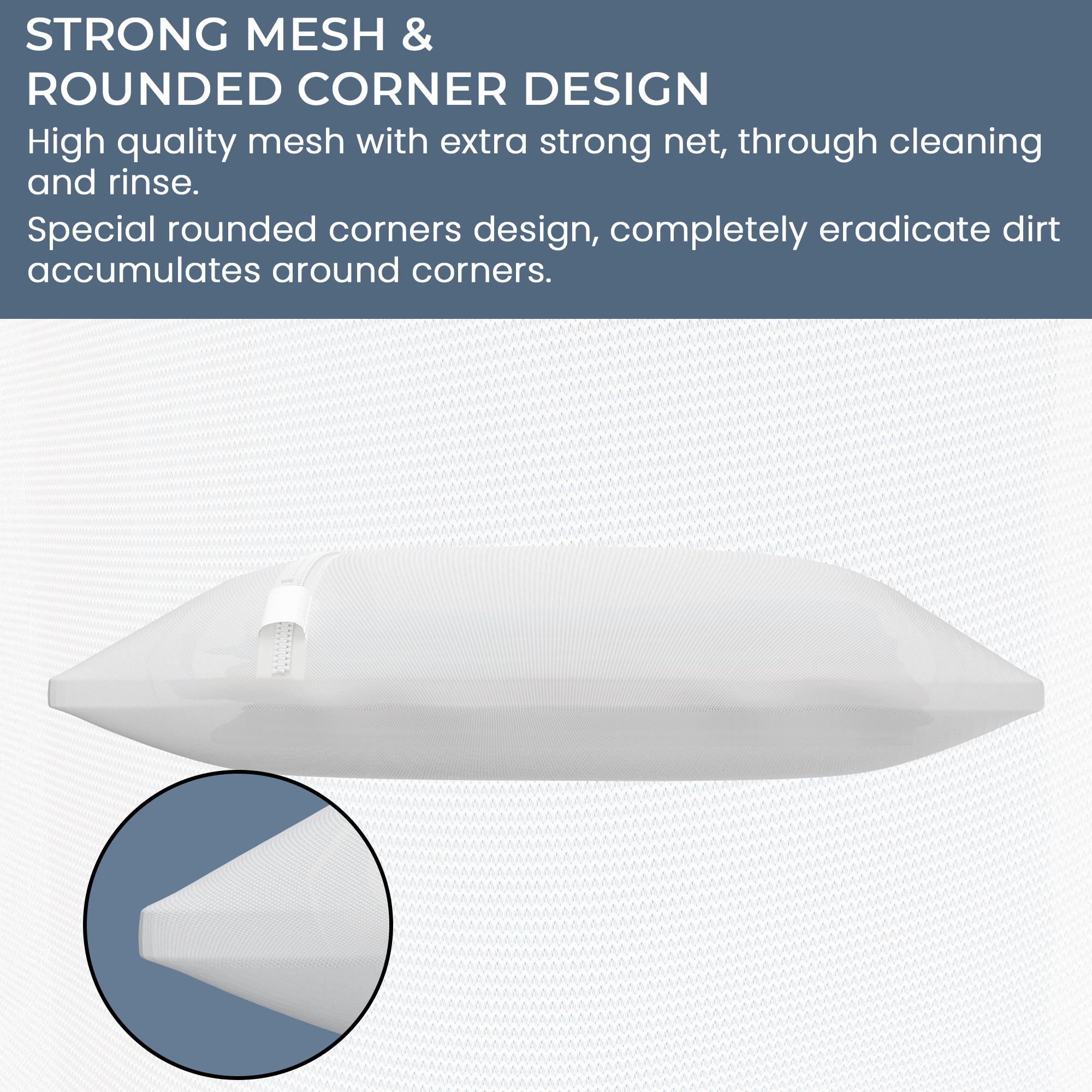 Kuber Industries Set of 3 Polyester Mesh Laundry Bag with Zip  Reusable Washing Bags for Washing Machine  Ideal for Lingerie Delicate Fabrics  Shoes Protection  YZ-7-WHH  Plain - White