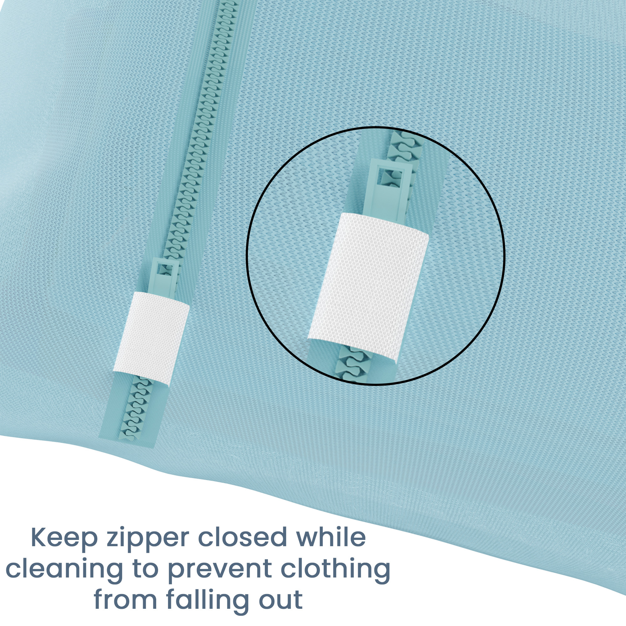 Kuber Industries Set of 3 Polyester Mesh Laundry Bag with Zip  Reusable Washing Bags for Washing Machine  Ideal for Lingerie Delicate Fabrics  Shoes Protection  YZ-6-BLU  Plain - Blue