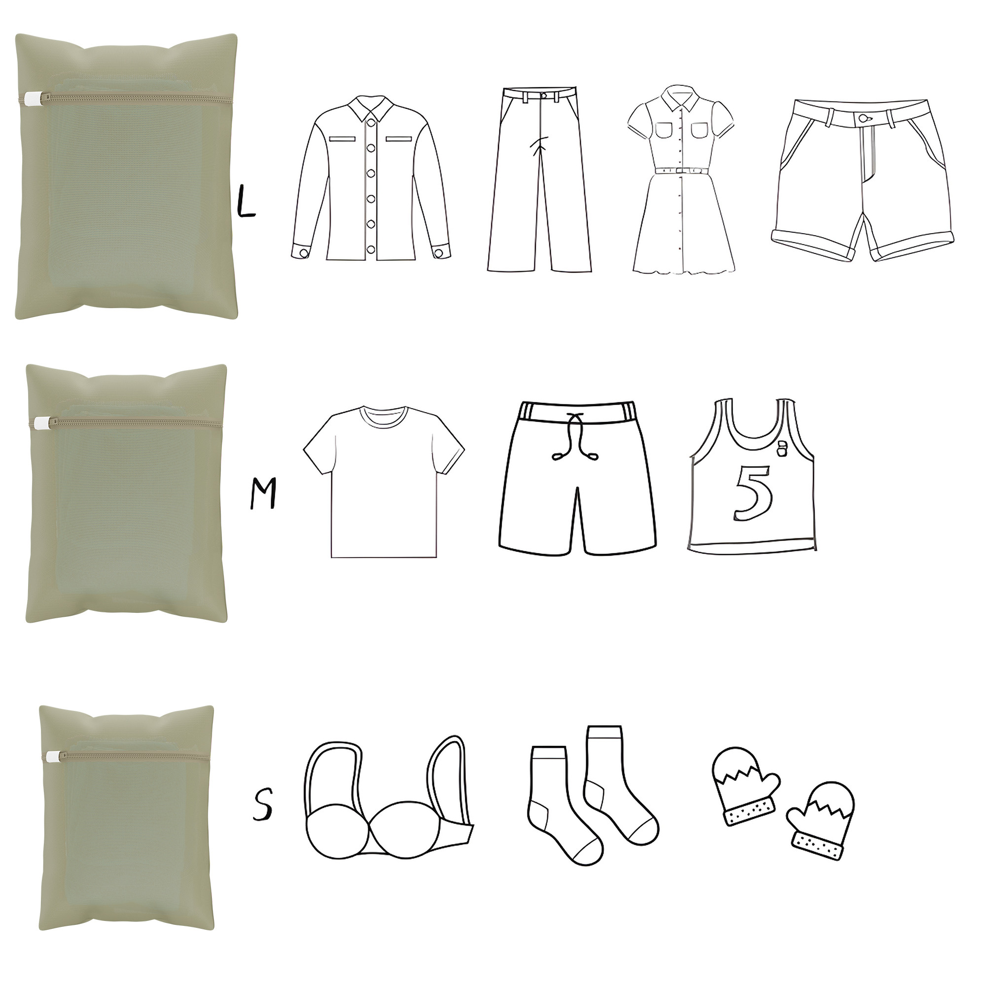 Kuber Industries Set of 3 Polyester Mesh Laundry Bag with Zip  Reusable Washing Bags for Washing Machine  Ideal for Lingerie Delicate Fabrics  Shoes Protection  YZ-2-BG  Plain - Beige