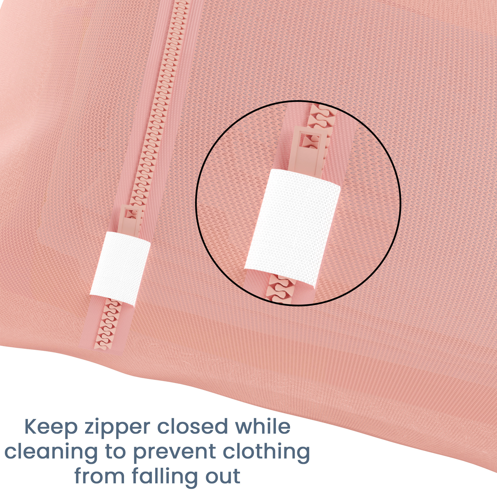 Kuber Industries Set of 3 Polyester Mesh Laundry Bag with Zip  Reusable Washing Bags for Washing Machine  Ideal for Lingerie Delicate Fabrics  Shoes Protection  YZ-6-PNK  Plain - Peach