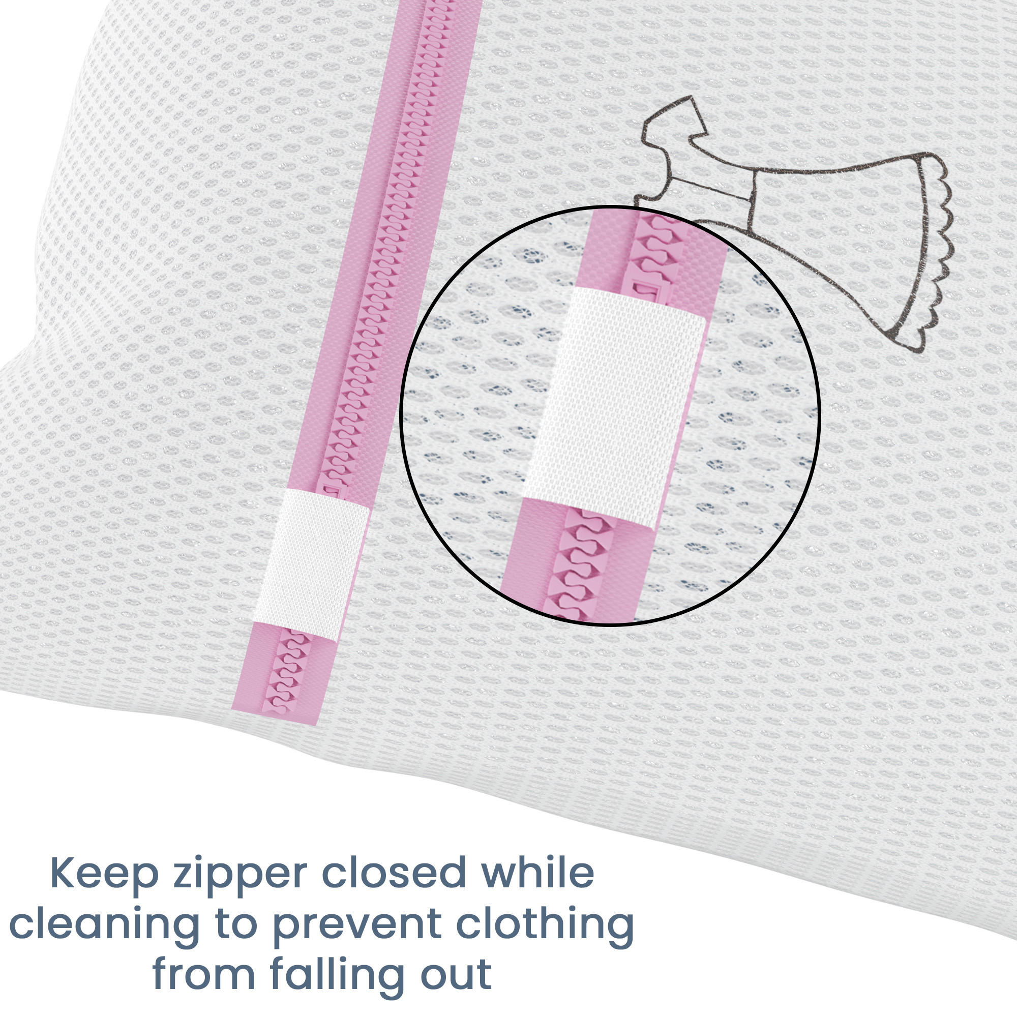 Kuber Industries Set of 3 Polyester Mesh Laundry Bag with Zip  Reusable Washing Bags for Washing Machine  Ideal for Lingerie Delicate Fabrics  Shoes Protection  YZ-4-WHH  White