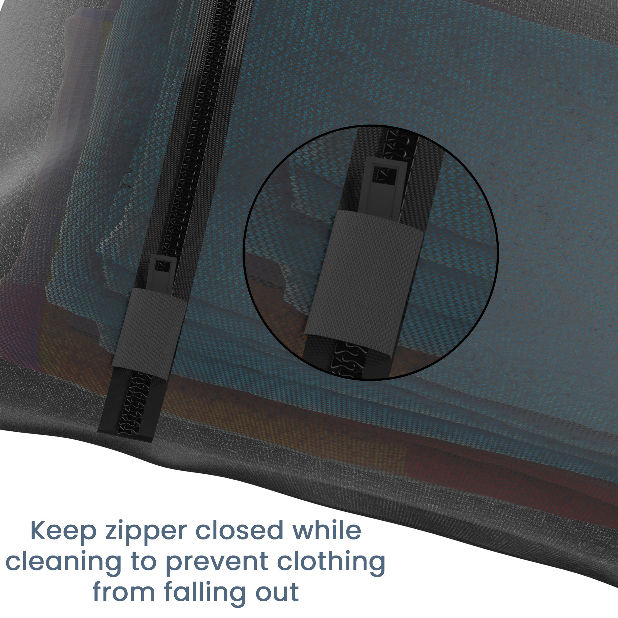 Kuber Industries Set of 3 Polyester Mesh Laundry Bag with Zip  Reusable Washing Bags for Washing Machine  Ideal for Lingerie Delicate Fabrics  Shoes Protection  YZ-6-BLK  Black