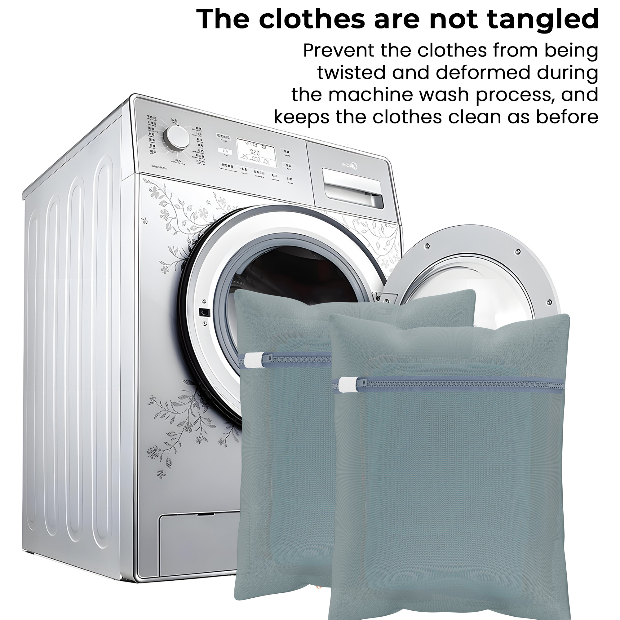 Kuber Industries Set of 3 Polyester Mesh Laundry Bag with Zip  Reusable Washing Bags for Washing Machine  Ideal for Lingerie Delicate Fabric  Shoes Protection  YZ-6-GRY  Grey