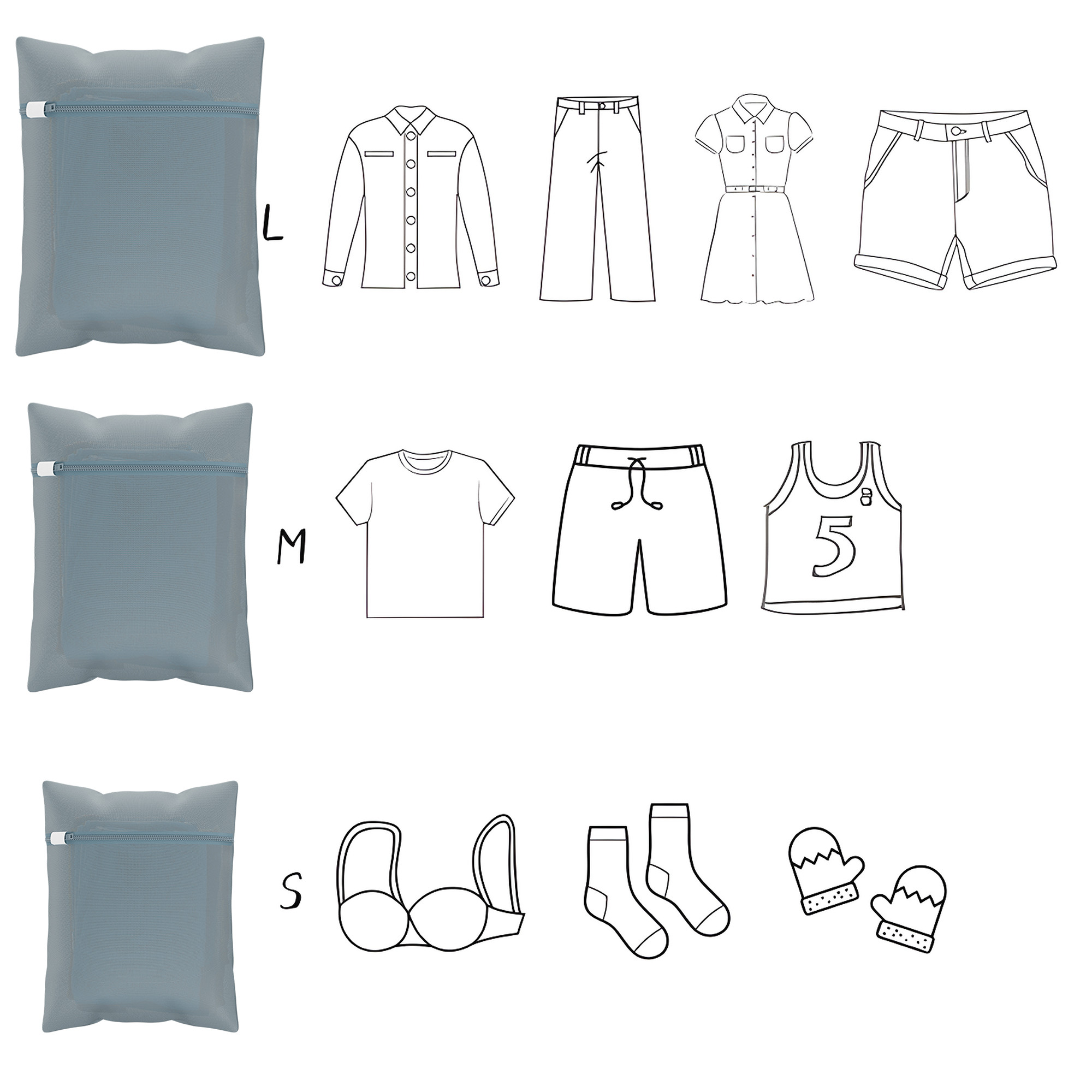 Kuber Industries Set of 3 Polyester Mesh Laundry Bag with Zip  Reusable Washing Bags for Washing Machine  Ideal for Lingerie Delicate Fabrics  Shoes Protection  YZ-2-GRY  Plain - Grey