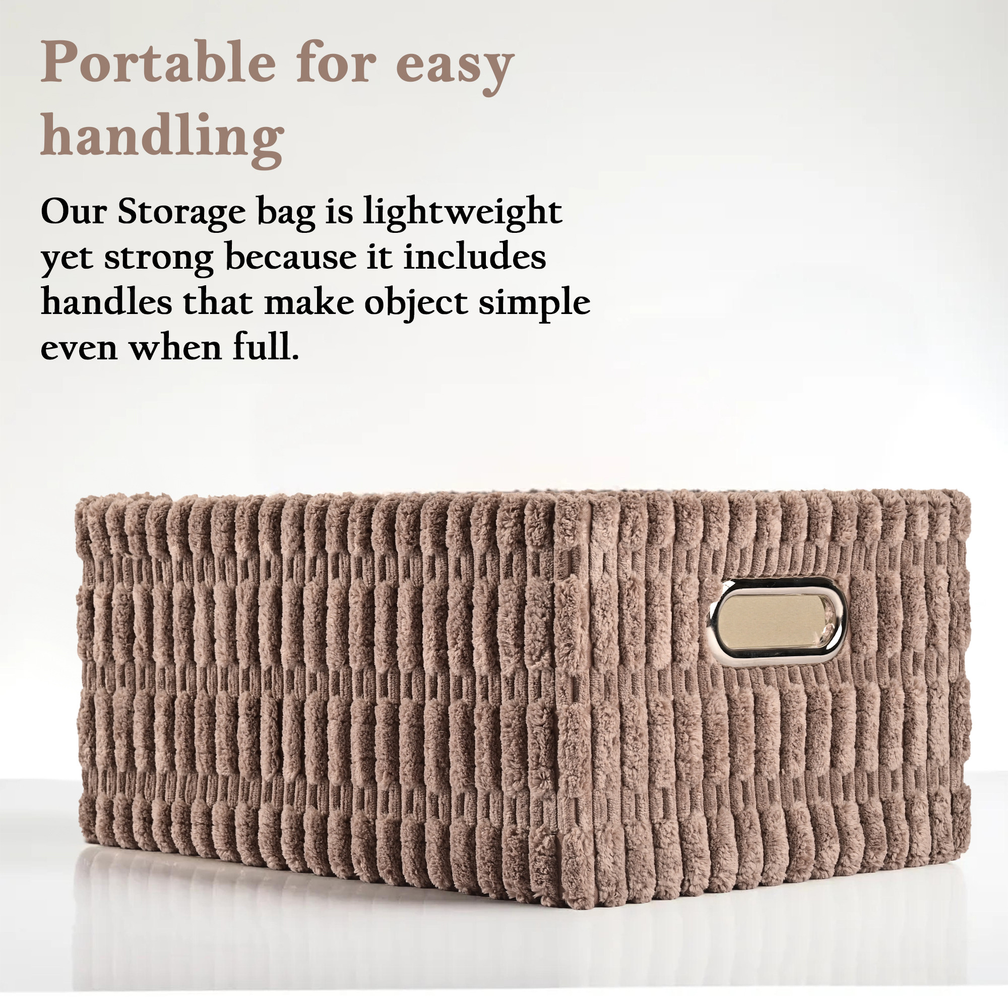 Kuber Industries Set of 3 Soft Velvet Luxurious Storage Basket with Handle  Wedding Hamper Gift Baskets  Makeup Items  Cosmetic Storage Organizer  GM-28-COF  Coffee Shade