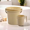 Set of 4 Bathroom Combo Set | Bathing Set | Bathware Set | 2 Piece Bucket & 2 Piece Mug Combo Set for Bathroom | Modern Bathroom Accessories Set | Beige
