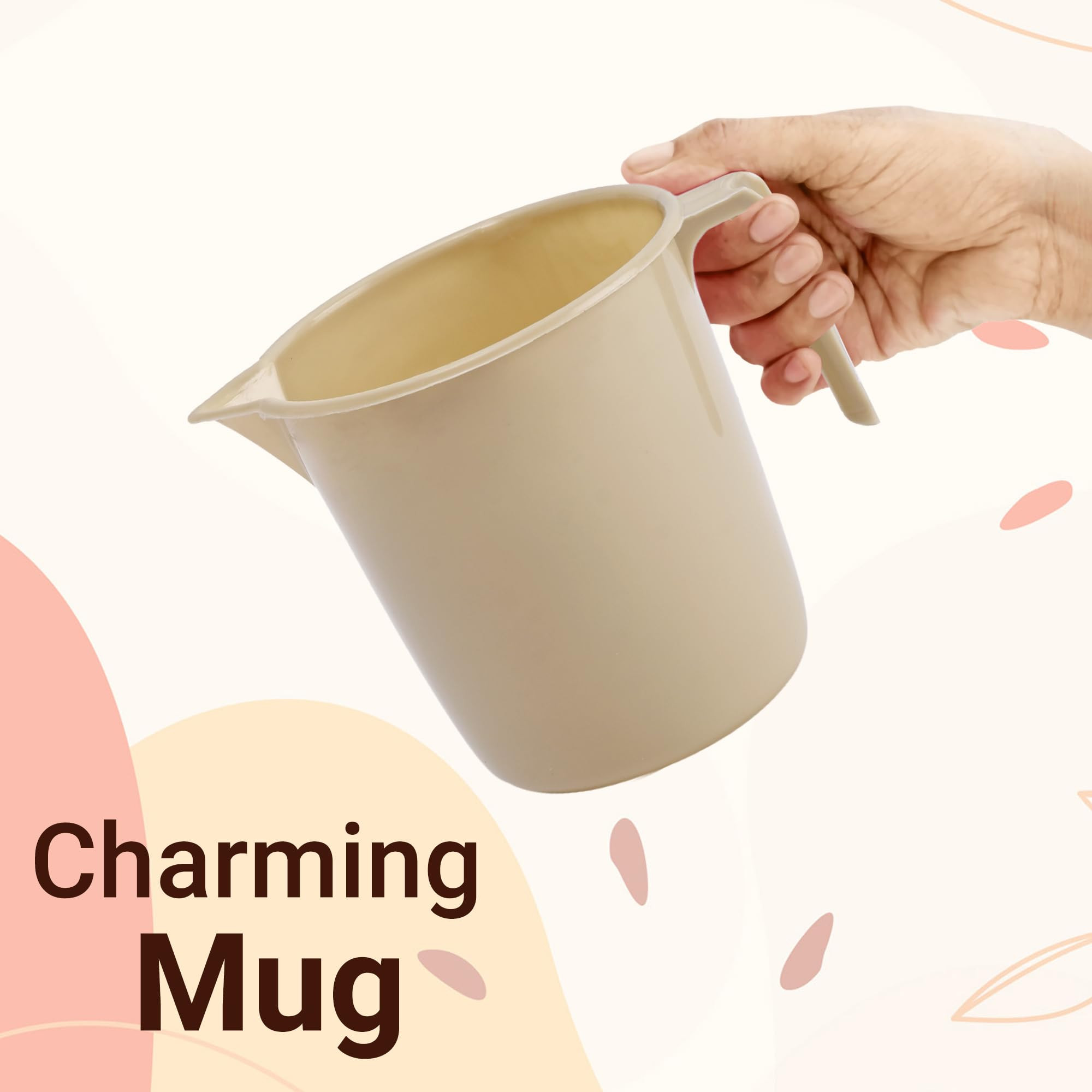 Kuber Industries Set of 4 Bathroom Combo Set  Bathing Set  Bathware Set  2 Piece Bucket  2 Piece Mug Combo Set for Bathroom  Modern Bathroom Accessories Set  Beige