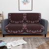 Classic Velvet Sofa Cover Cloth | Washable &amp; Durable Sofa Slipcover Set - Ideal Sofa Protector for Home &amp; Office | Border Painting - Brown