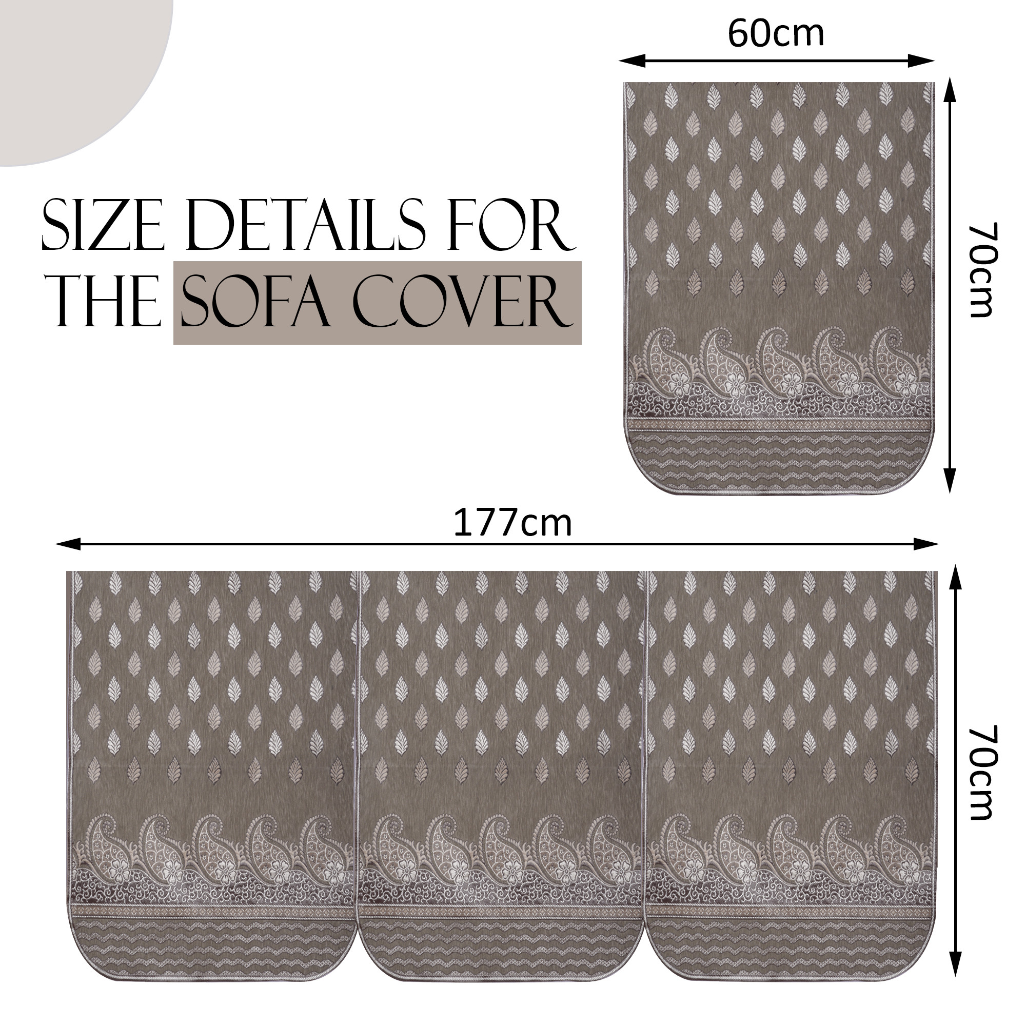 Kuber Industries Set of 4 Durable 2 Seater Sofa Covers for Living Room  Easy Machine Washable Sofe ke cover for Protection  Comfort for Home  Carry Vento - Mousse