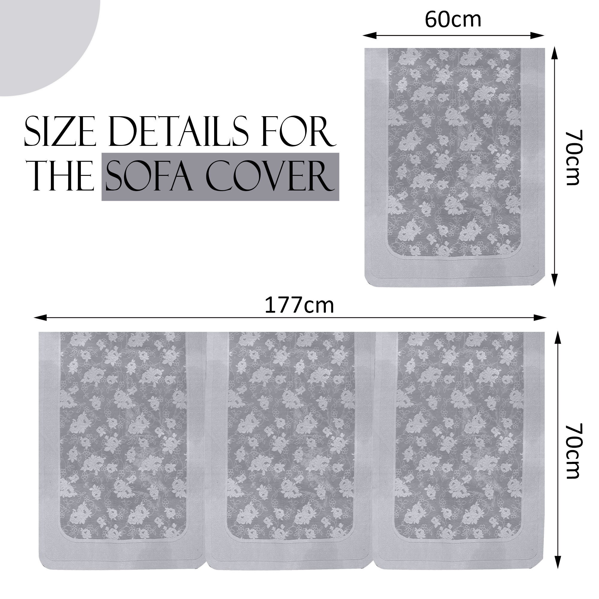 Kuber Industries Set of 4 Net Durable 2 Seater Sofa Covers for Living Room  Easy Machine Washable Sofe ke cover for Protection  Comfort for Home  Self Net Hawaii - Grey