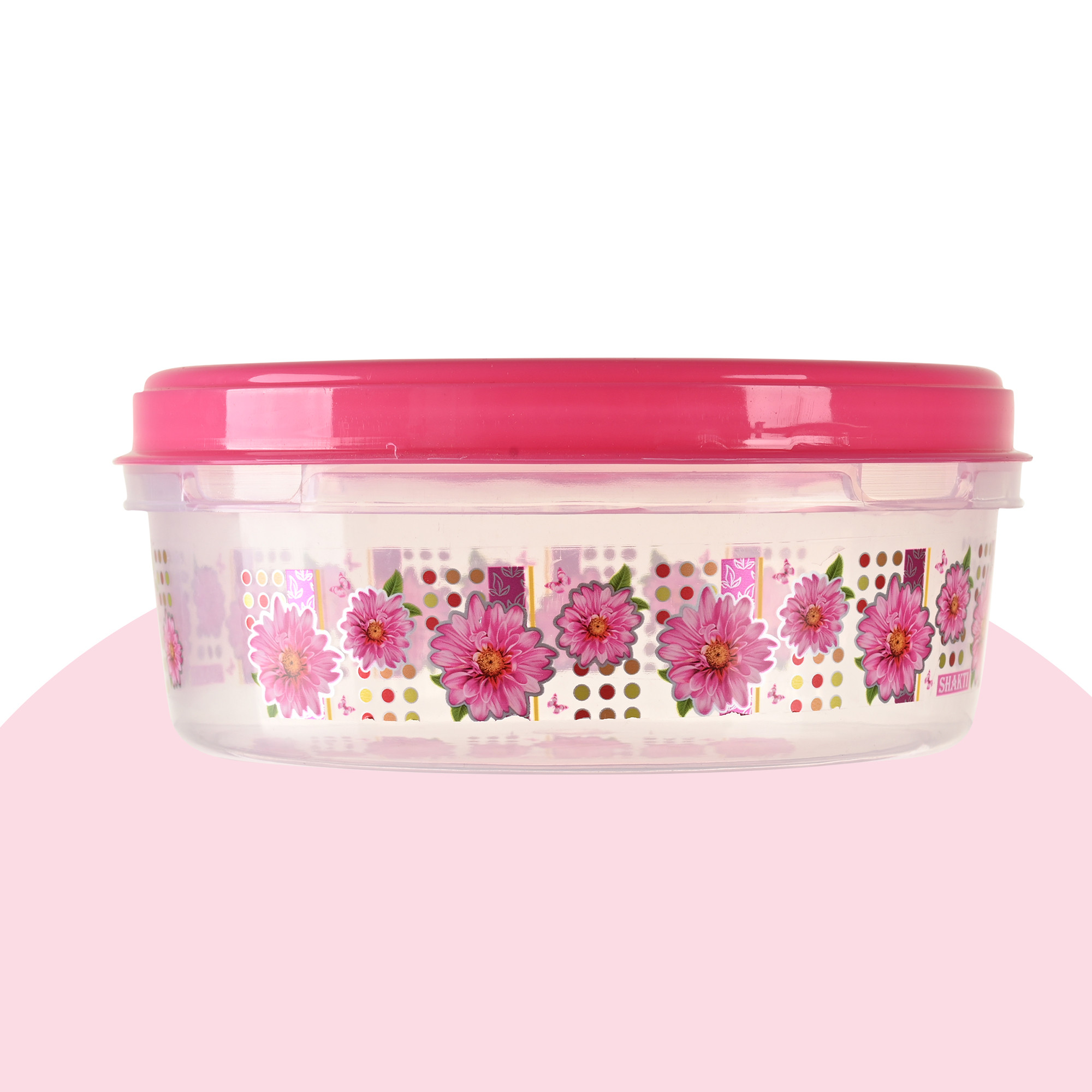 Kuber Industries Set of 4 Storage Containers  Kitchen Containers  Each 1 Pcs 1000-2000-3000-4000 ML  Multipurpose Food Storage Containers for Dry Fruits Rice Dal  Cereals  Papad Box  Pink
