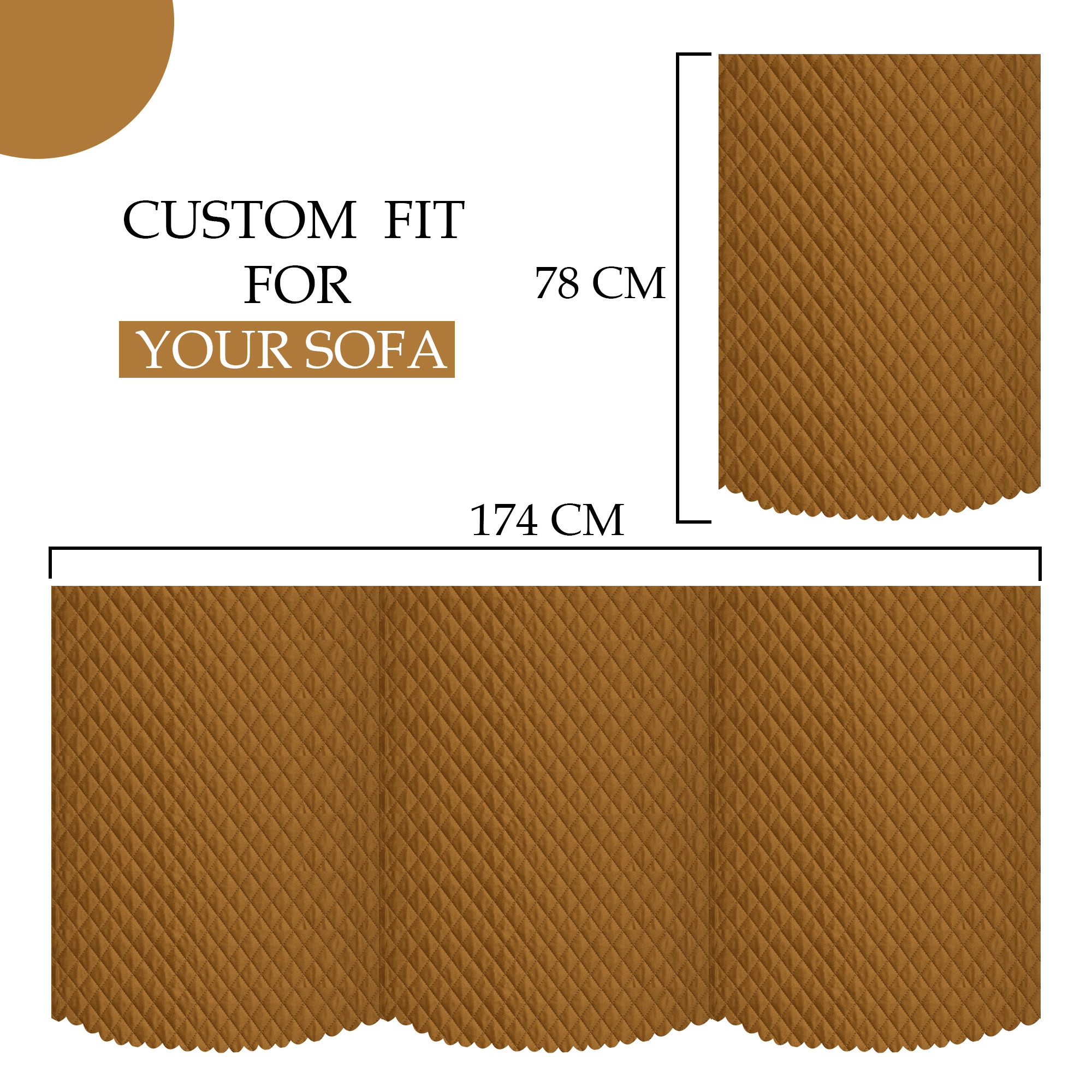 Kuber Industries Set of 4 Stylish  Durable Velvet Sofa Covers 2 Seater  Washable Sofa ProtectorMat  Slipcover for Hall Living Room  Office  Quilted Design - Brown