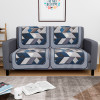 Velvet Sofa Covers for Living Room | Easy Machine Washable Sofe ke cover for Home Comfort | Triangular-Grey &amp; Blue