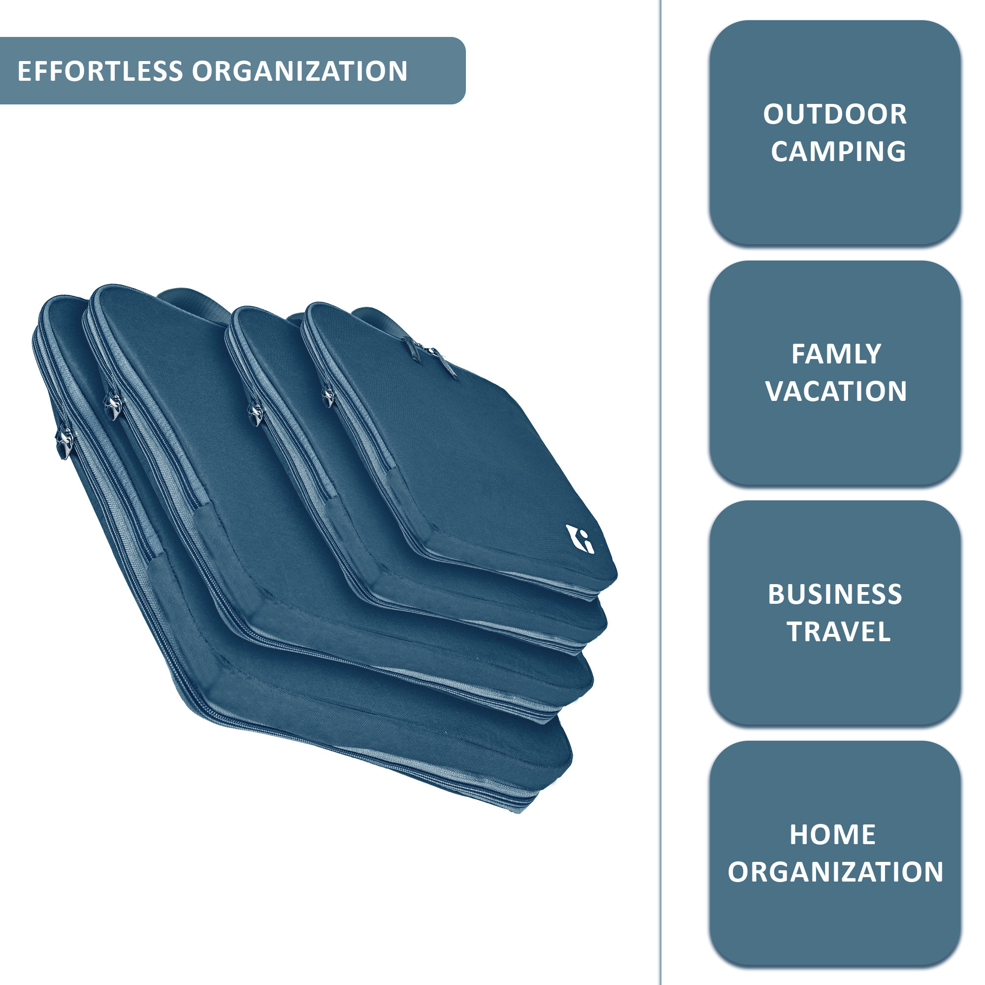 Kuber Industries Set of 4 Waterproof Travel Kit for Toiletries with Handles  Cosmetics Pouch Bathroom Toiletries Bag  Vanity Storage Organiser for Men  Women  Plain Navy Blue