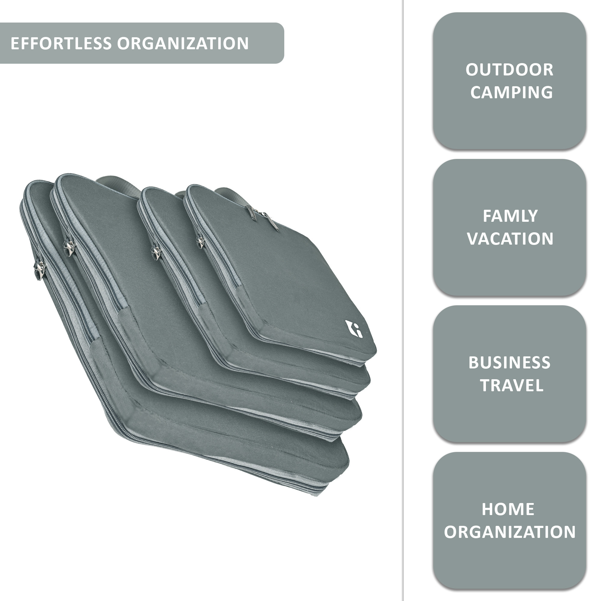 Kuber Industries Set of 4 Waterproof Travel Kit for Toiletries with Handles  Cosmetics Pouch Bathroom Toiletries Bag  Vanity Storage Organiser for Men  Women  Plain - Ash Grey