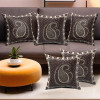 Set of 5 16x16 Inches Washable &amp; Removable Sofa Pillow Cover with Zip for Living Room | Aesthetic Sofa Cushion Covers for Bedroom | Carry Print - Brown &amp; Golden