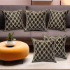 Set of 5 16x16 Inches Washable &amp; Removable Sofa Pillow Cover with Zip for Living Room | Aesthetic Sofa Cushion Covers for Bedroom | Jali Print - Brown &amp; Golden