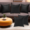 Set of 5 16x16 Inches Washable & Removable Sofa Pillow Cover with Zip for Living Room | Aesthetic Sofa Cushion Covers for Bedroom | Zig Zag Embroidery - Black