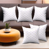 Set of 5 (16x16 Inches) Washable &amp; Removable Sofa Pillow Covers with Zip | Easy Care Sofa Cushion Covers for Home &amp; Living Spaces | White - Gold Polka Dot