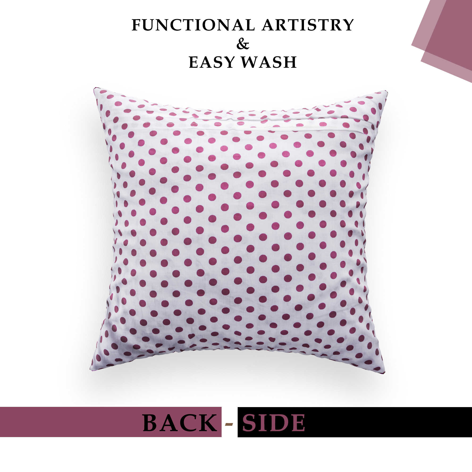 Kuber Industries Set of 5 Cushion Cover  16x16 Inch  Cotton Cushion for Sofa  Sofa Cushion Set  Pillow Cover Set  Throw Cushion Cover  Cushion Case for Dcor  Dot-Pink Flower  White