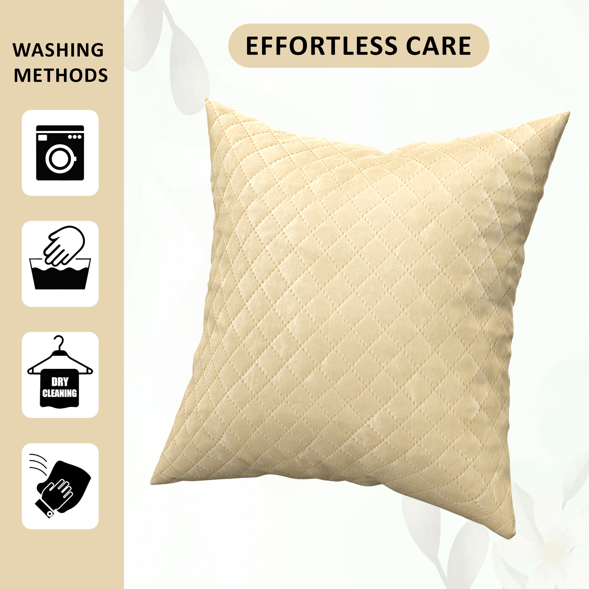 Kuber Industries Set of 5 Decorative Sofa Cushion Covers 16 inch x 16 inch with Zip  Aesthetic Sofa Pillow Cover for Living Room Bedroom  Home  Quilted Checks - Cream