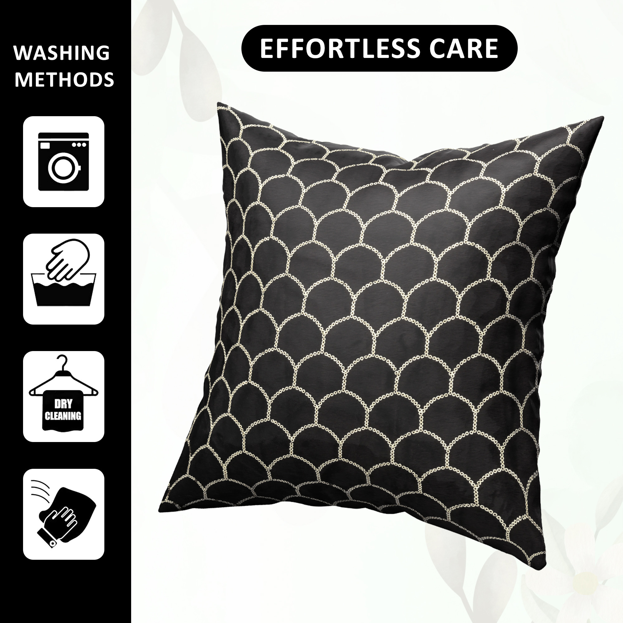 Kuber Industries Set of 5 Velvet Finish Fancy Sofa Pillow Cover for Living Room  Decorative Cushion Covers 16 inch x 16 Inch for Bedroom  Home Decor  Sequins Bubbel - Black