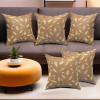 Set of 5 Velvet Finish Fancy Sofa Pillow Cover for Living Room | Decorative Cushion Covers 16 inch x 16 Inch for Bedroom &amp; Home Decor | Golden Foil Leaf