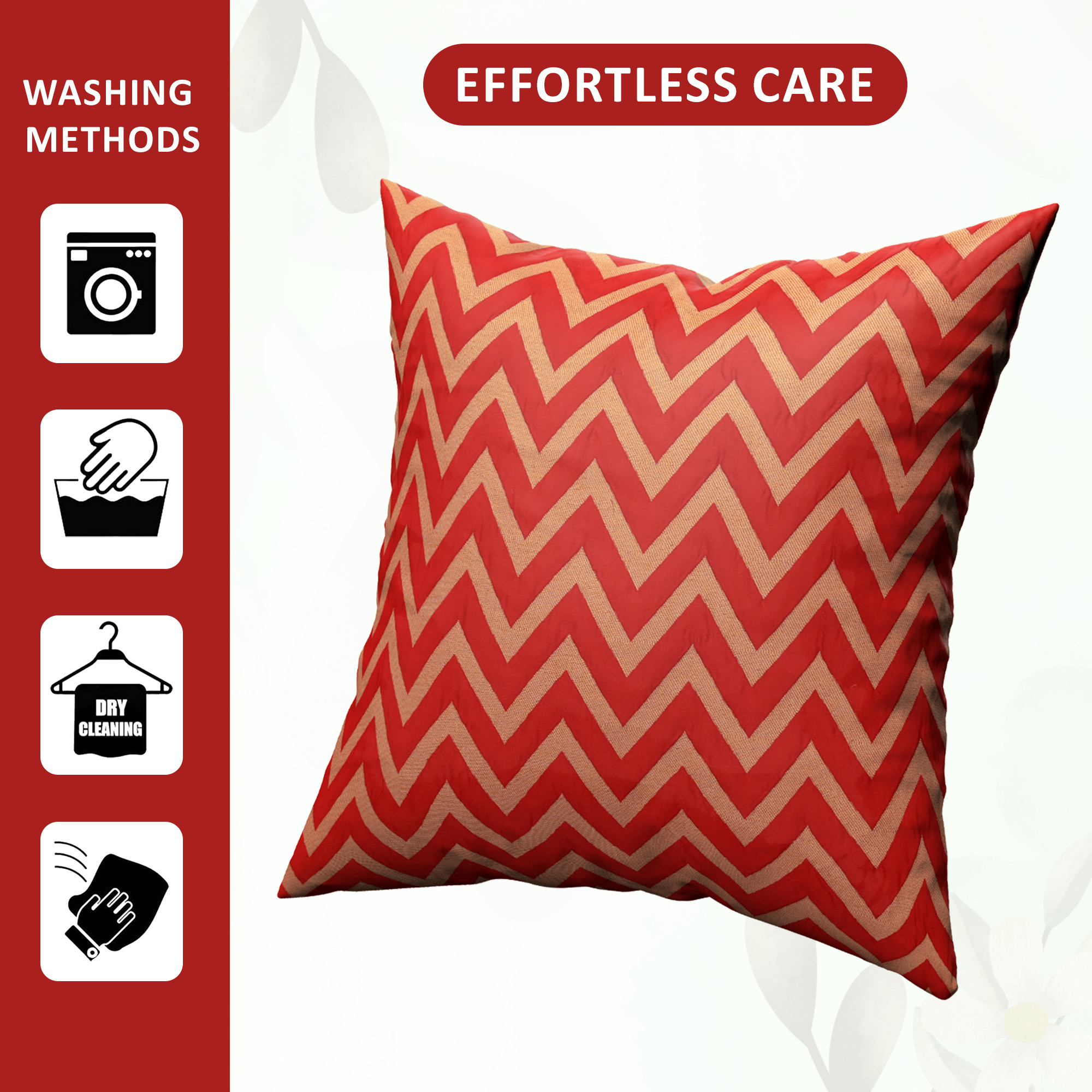 Kuber Industries Set of 5 Washable  Removable Sofa Pillow Cover for Living Room  Decorative Cushion Covers 16 inch x 16 Inch for Bedroom  Home Decor  Zig Zag Golden - Multicolour