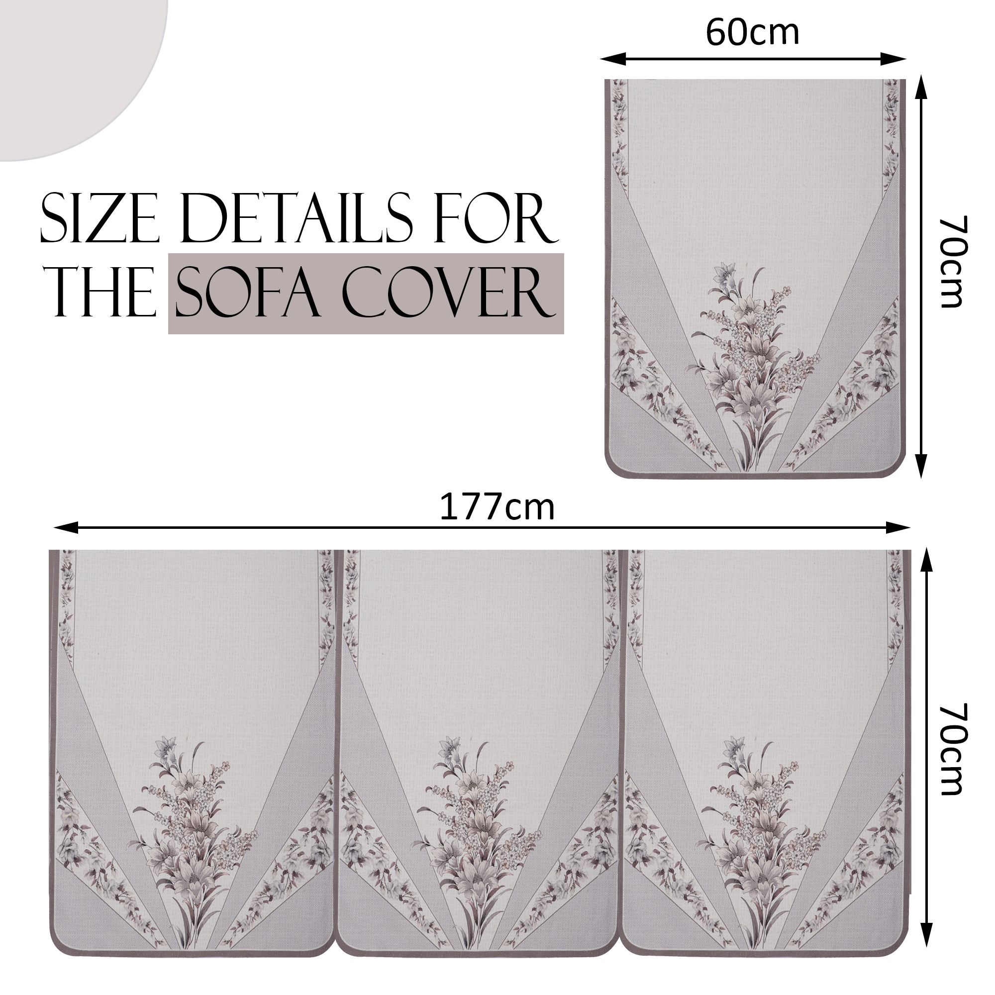 Kuber Industries Set of 6 Aesthetic 21 Seater Sofa Covers for Living Room  Non-Slip Machine Washable  Removable Furniture Protector Slipcovers  Bouquet - Cream  Brown